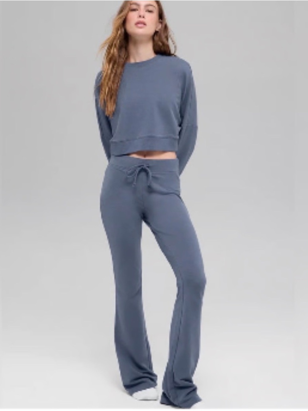 Alo Women’s Small Blue Sway Bootcut Sweatpant Pant Knit Stretch S Bluestone